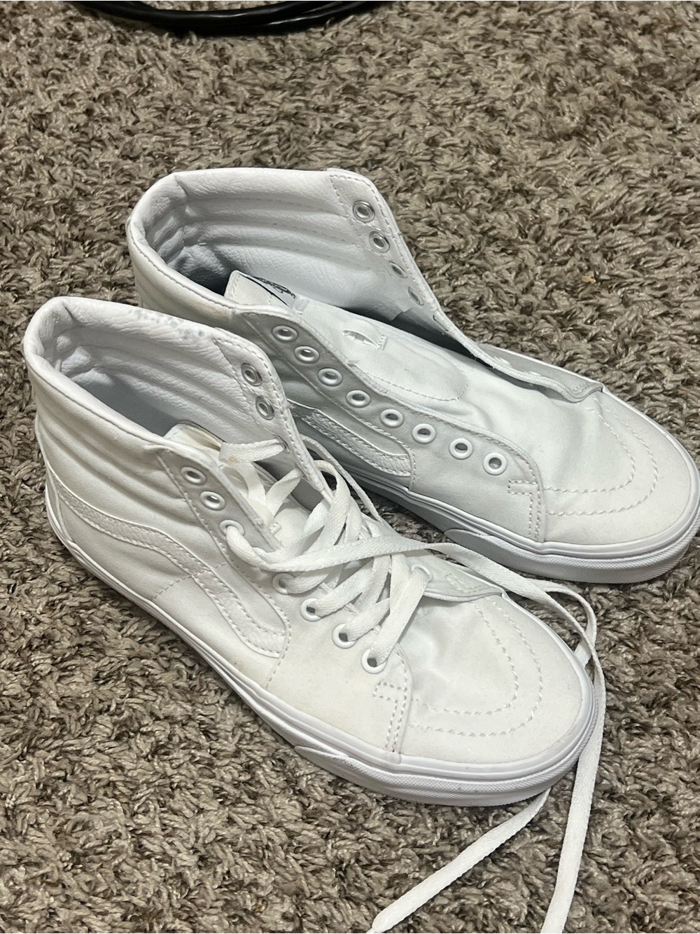 Vans White High-Top Canvas Sneakers - Women's